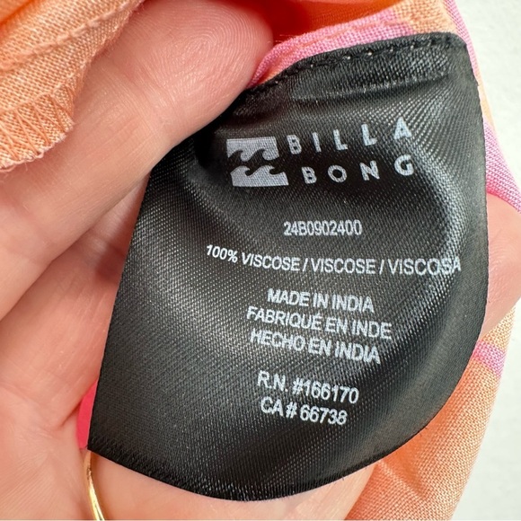 Billabong Women's Shorts Size Small Pink Orange Hawaiian Floral Lightweight NWT - Picture 5 of 6